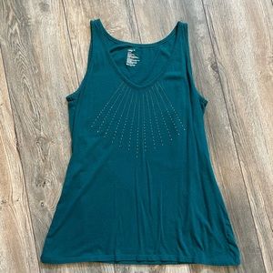 Gap teal bedazzled tank top
